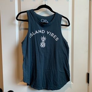 Island Vibes Blue tank top